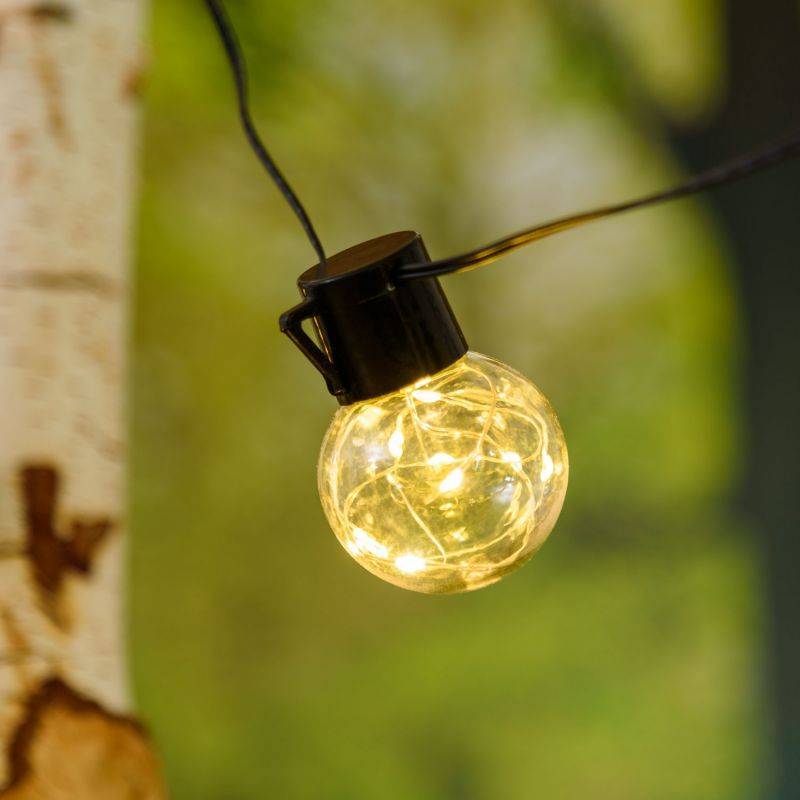 Lotti - Guirlande Guinguette Solaire 6m 15 Ampoules G50 150 MicroLED blanc chaud pas cher Lotti - Imagen 10
