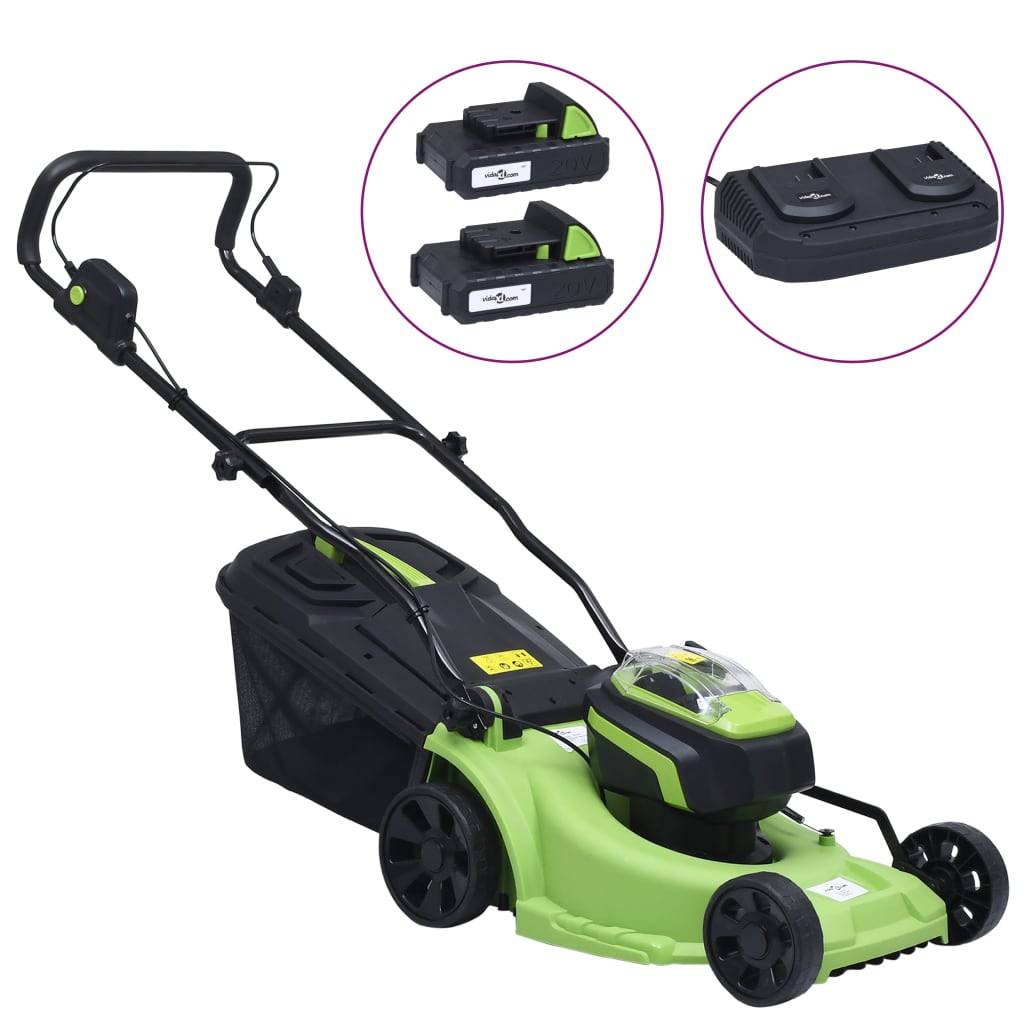Vidaxl - Tondeuse à gazon sans fil avec 2 bloc-piles 20V 2000 mAh Li-ion vidaXL 145791 - Image 1