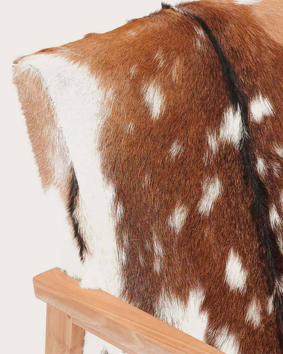 Cow Boy - Fauteuil en teck et peau de chèvre - UNIQKA - Imagen 8