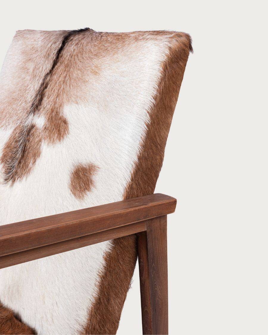 Cow Boy - Fauteuil en teck et peau de chèvre - UNIQKA - Imagen 10