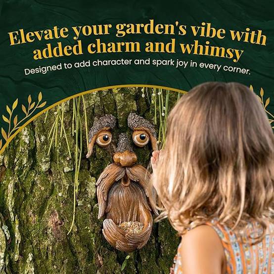 Décorations visage d'arbre en résine pour jardin - Mangeoire à oiseaux - DtopbuyAge - Image 5