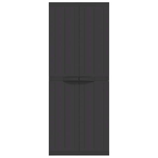 Armoire de jardin, Armoire d'extérieur, Armoire de rangement jardin noir 65x37x165 cm PP MP97 - Image 5
