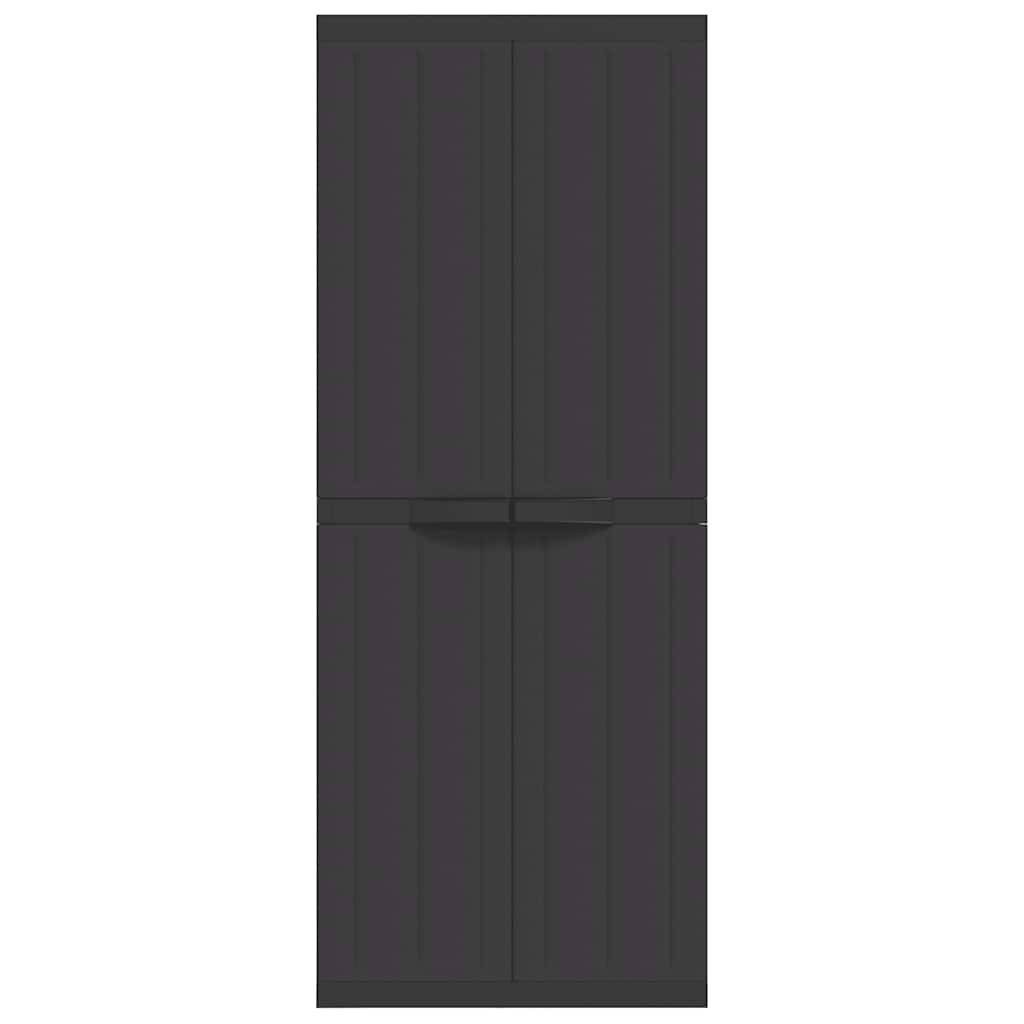 Armoire de jardin, Armoire d'extérieur, Armoire de rangement jardin noir 65x37x165 cm PP MP97 - Image 5