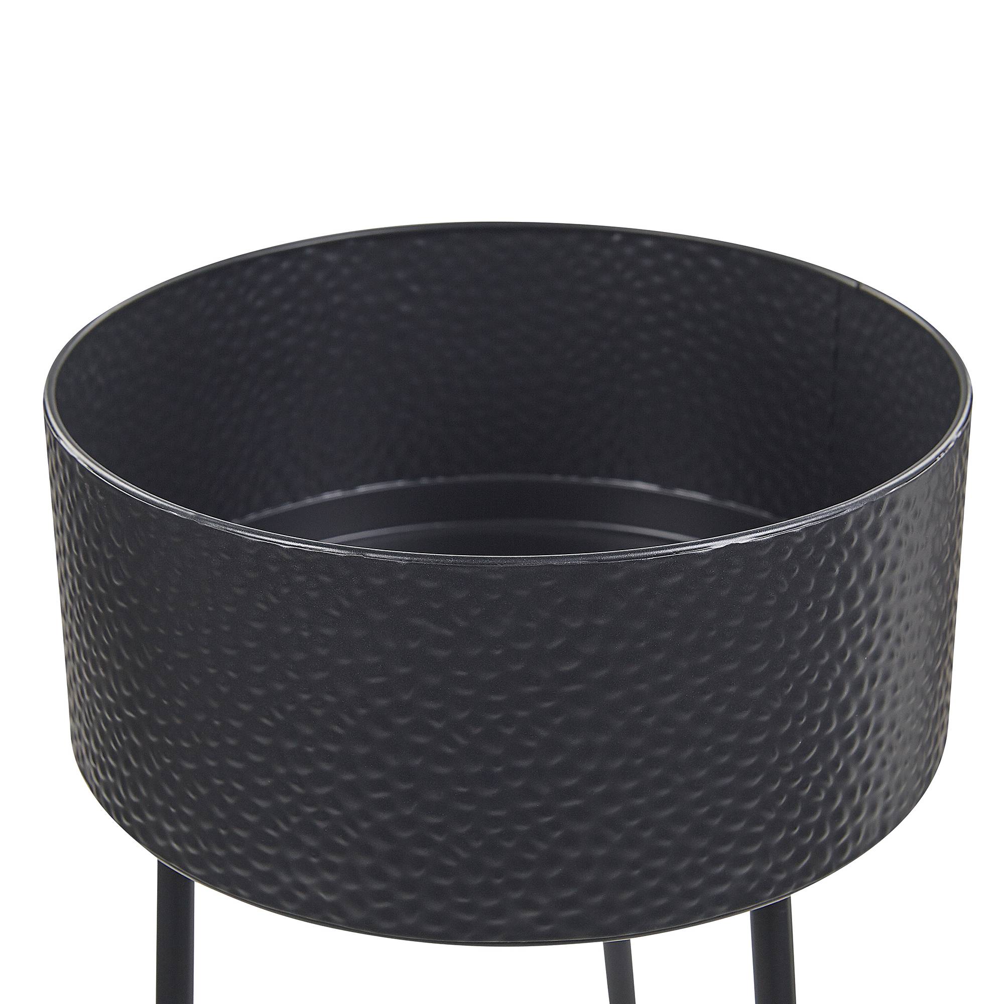 Beliani - Cache-pot d'extérieur Métal Noir LEIKA - Beliani - Imagen 4