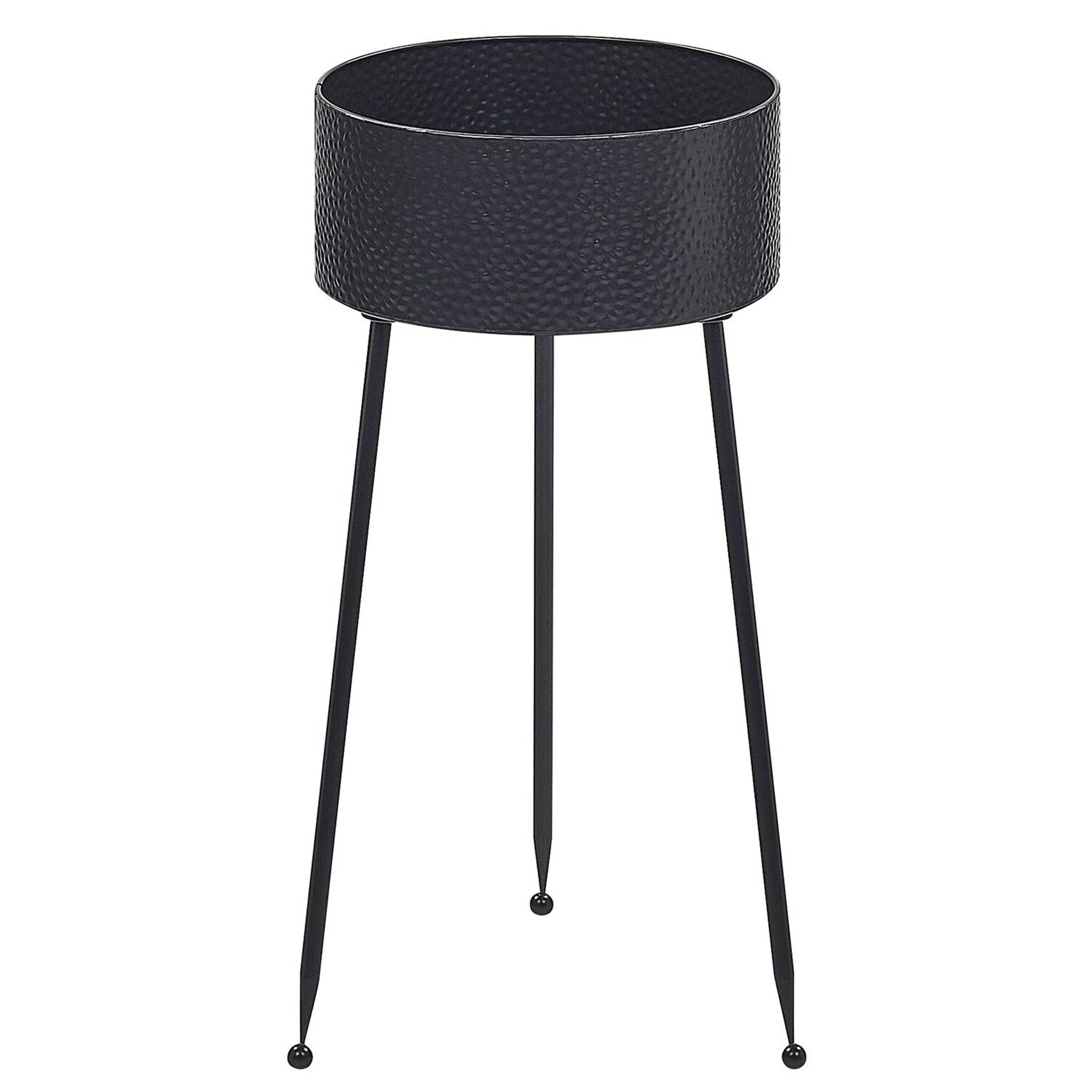Beliani - Cache-pot d'extérieur Métal Noir LEIKA - Beliani - Imagen 2
