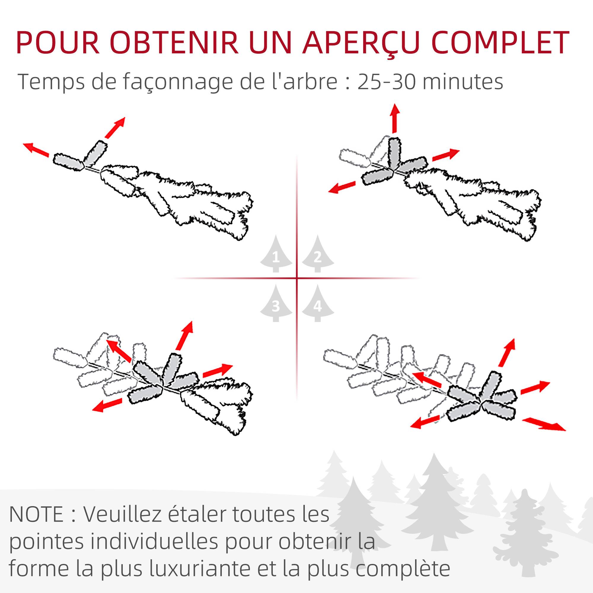 Sapin de Noël Artificiel Arbre de Noël 180 cm avec 1 000 branches, ouverture automatique, base en acier, vert - Image 8