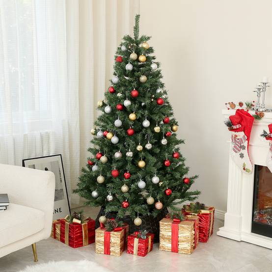 Sapin de Noël Artificiel Arbre de Noël 180 cm avec 1 000 branches, ouverture automatique, base en acier, vert - Image 10