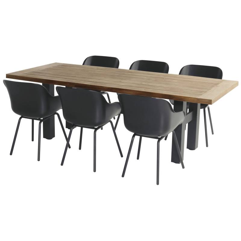 Ensemble HARTMAN table SOPHIE Yasmani 240 - Alu Anthracite + 6 chaises SOPHIE Rondo Elegance - Anthracite - Image 1