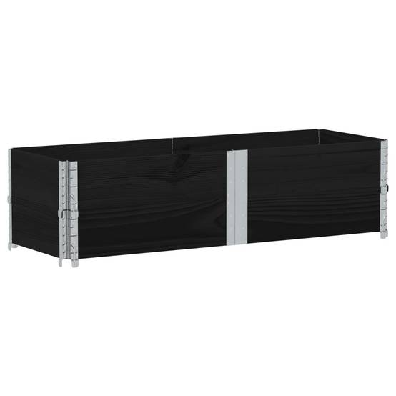Jardinière Noire en Bois de Pin pour Terrasse Bac Potager Surélevé Pliable 150x50x41 cm - ComfortXL Outdoor Living - Image 2