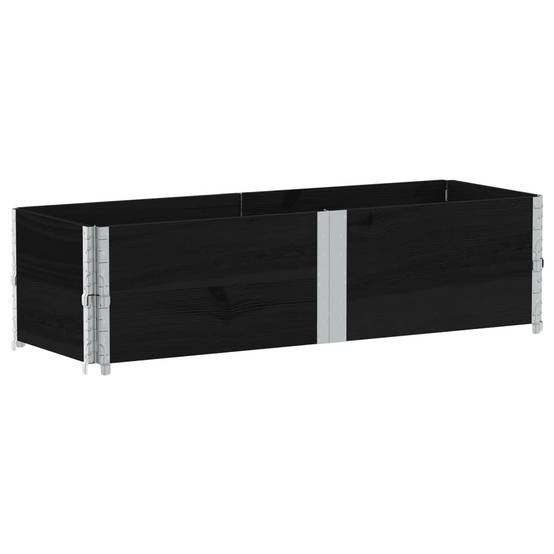 Jardinière Noire en Bois de Pin pour Terrasse Bac Potager Surélevé Pliable 150x50x41 cm - ComfortXL Outdoor Living - Image 5