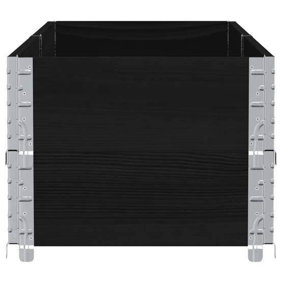 Jardinière Noire en Bois de Pin pour Terrasse Bac Potager Surélevé Pliable 150x50x41 cm - ComfortXL Outdoor Living - Image 4