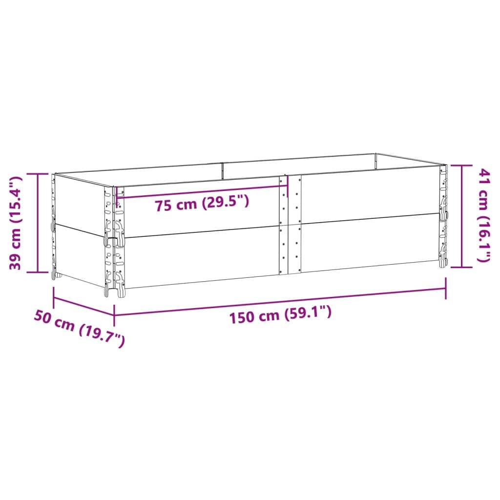 Jardinière Noire en Bois de Pin pour Terrasse Bac Potager Surélevé Pliable 150x50x41 cm - ComfortXL Outdoor Living - Image 8