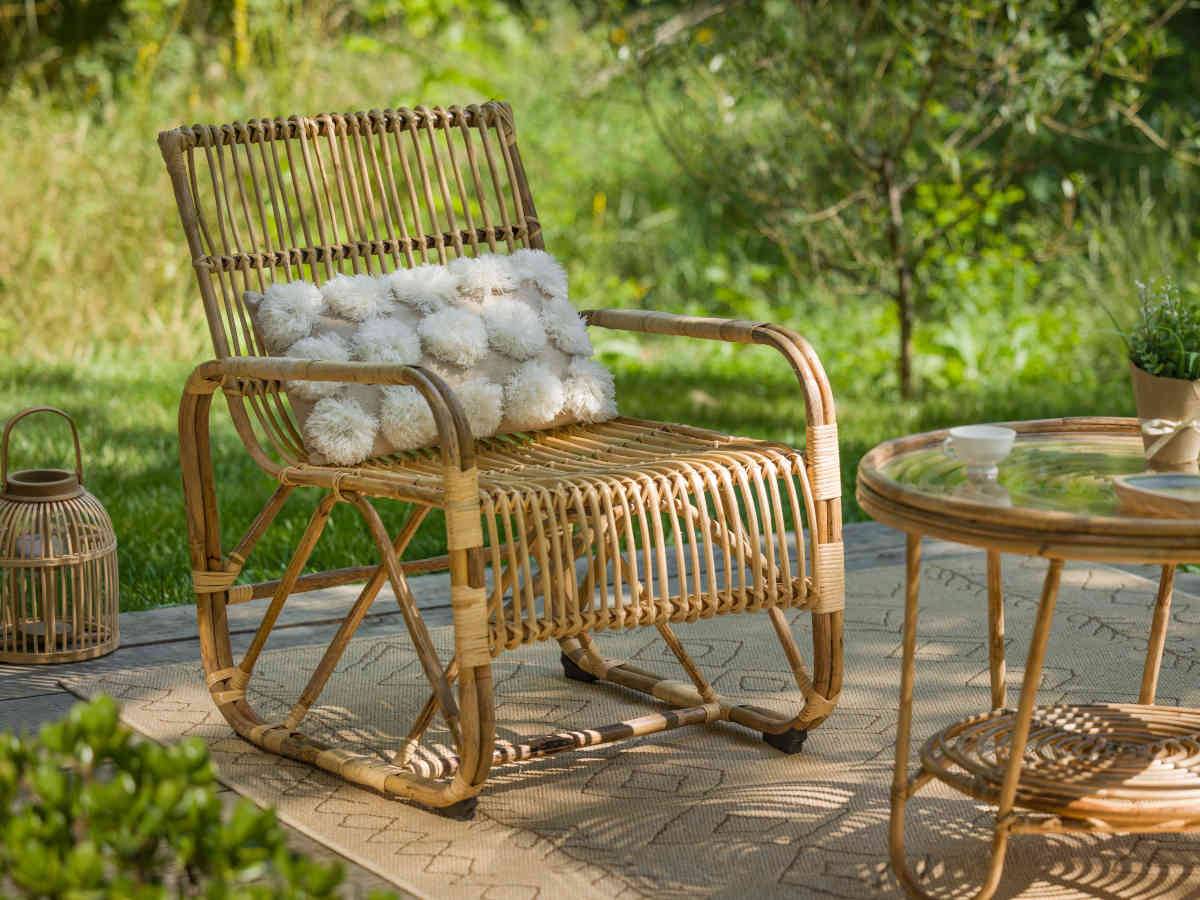 Fauteuil de jardin carré en rotin tressé - Jardiline - Imagen 1