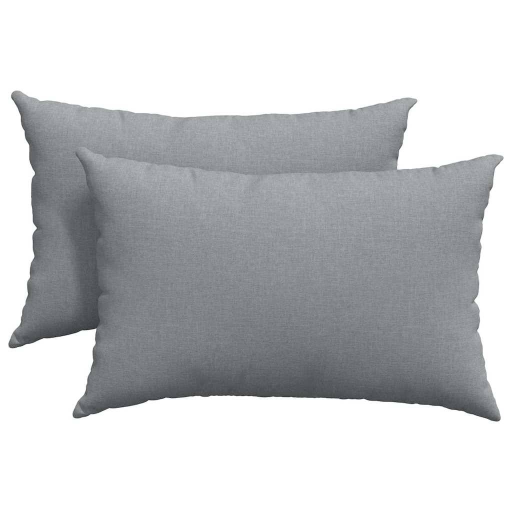 ComfortXL - Lot de 2 Grands Coussins de Canapé Tissu Lisse Housses Lavables pour Déco Salon Gris Clair 60x40 cm – ComfortXL Outdoor Living - Image 2