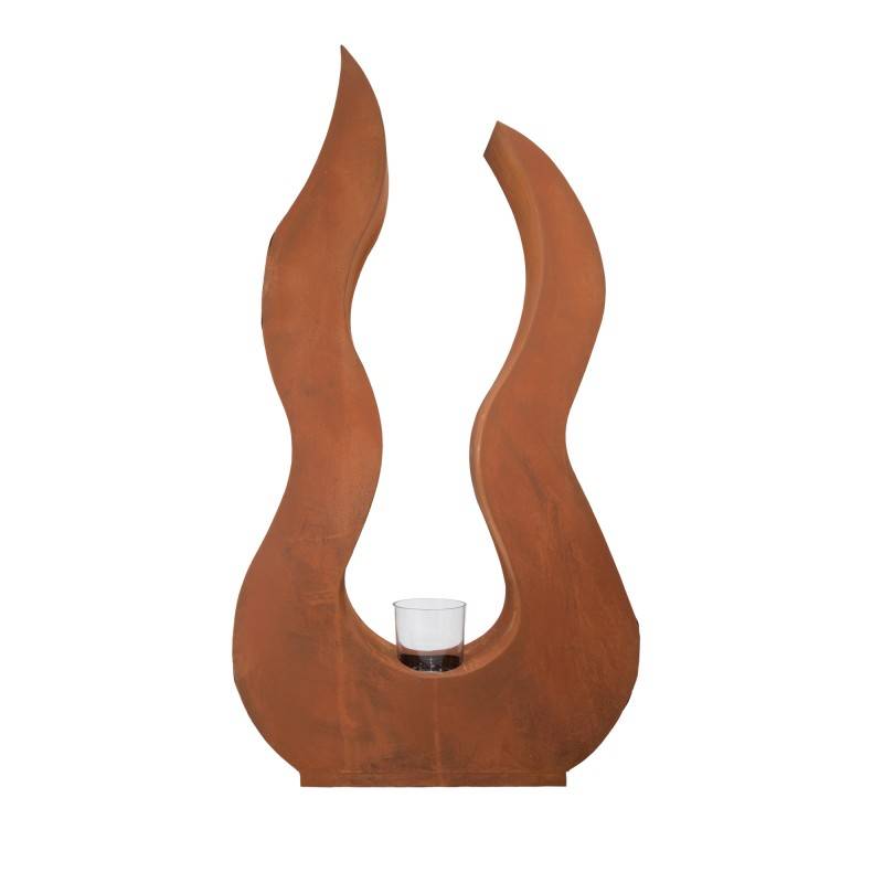 Jardinex - Déco jardin flamme métal rouillé - Rouille 82 cm - Jardinex - Imagen 2