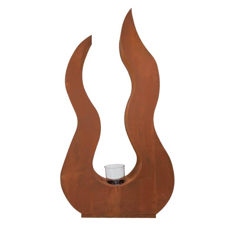 Jardinex - Déco jardin flamme métal rouillé - Rouille 82 cm - Jardinex - Imagen 4