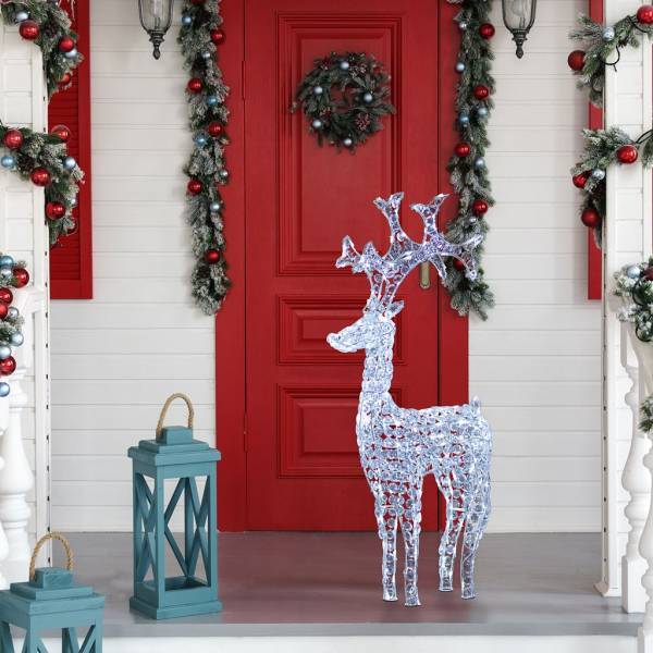 Lotti - Renne lumineux de Noël cristaux acryliques H1.2M 250 LED blanc froid extérieur professionnel Lotti - Imagen 4