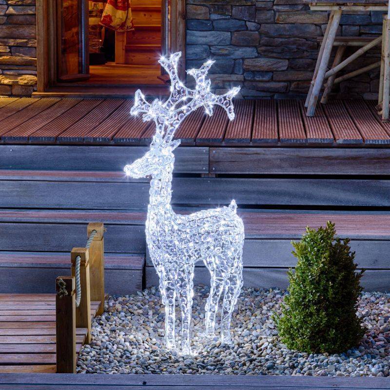 Lotti - Renne lumineux de Noël cristaux acryliques H1.2M 250 LED blanc froid extérieur professionnel Lotti - Imagen 2