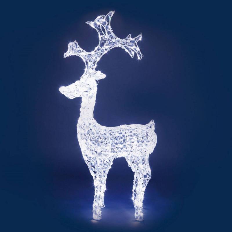 Lotti - Renne lumineux de Noël cristaux acryliques H1.2M 250 LED blanc froid extérieur professionnel Lotti - Imagen 5