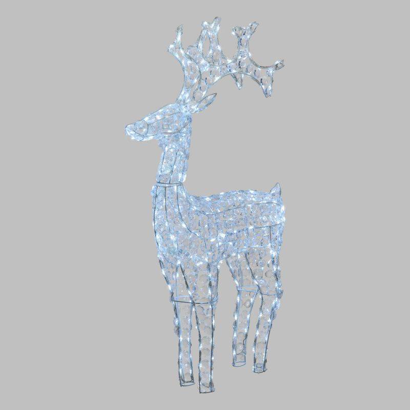 Lotti - Renne lumineux de Noël cristaux acryliques H1.2M 250 LED blanc froid extérieur professionnel Lotti - Imagen 1
