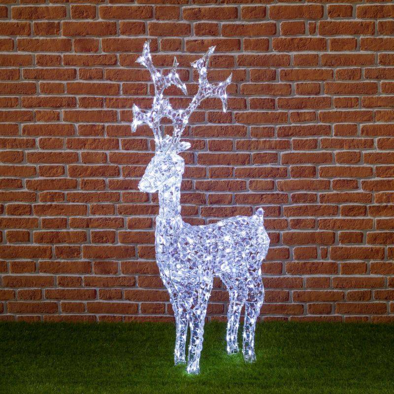Lotti - Renne lumineux de Noël cristaux acryliques H1.2M 250 LED blanc froid extérieur professionnel Lotti - Imagen 6