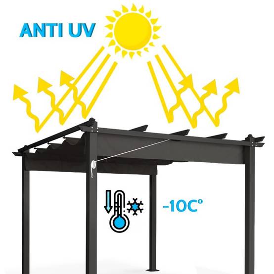 Pergola de jardin 3x3 en aluminium robuste Alba - Image 3