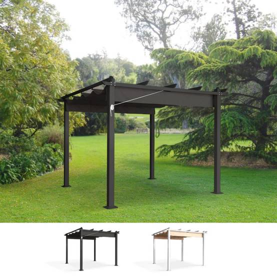 Pergola de jardin 3x3 en aluminium robuste Alba - Image 6