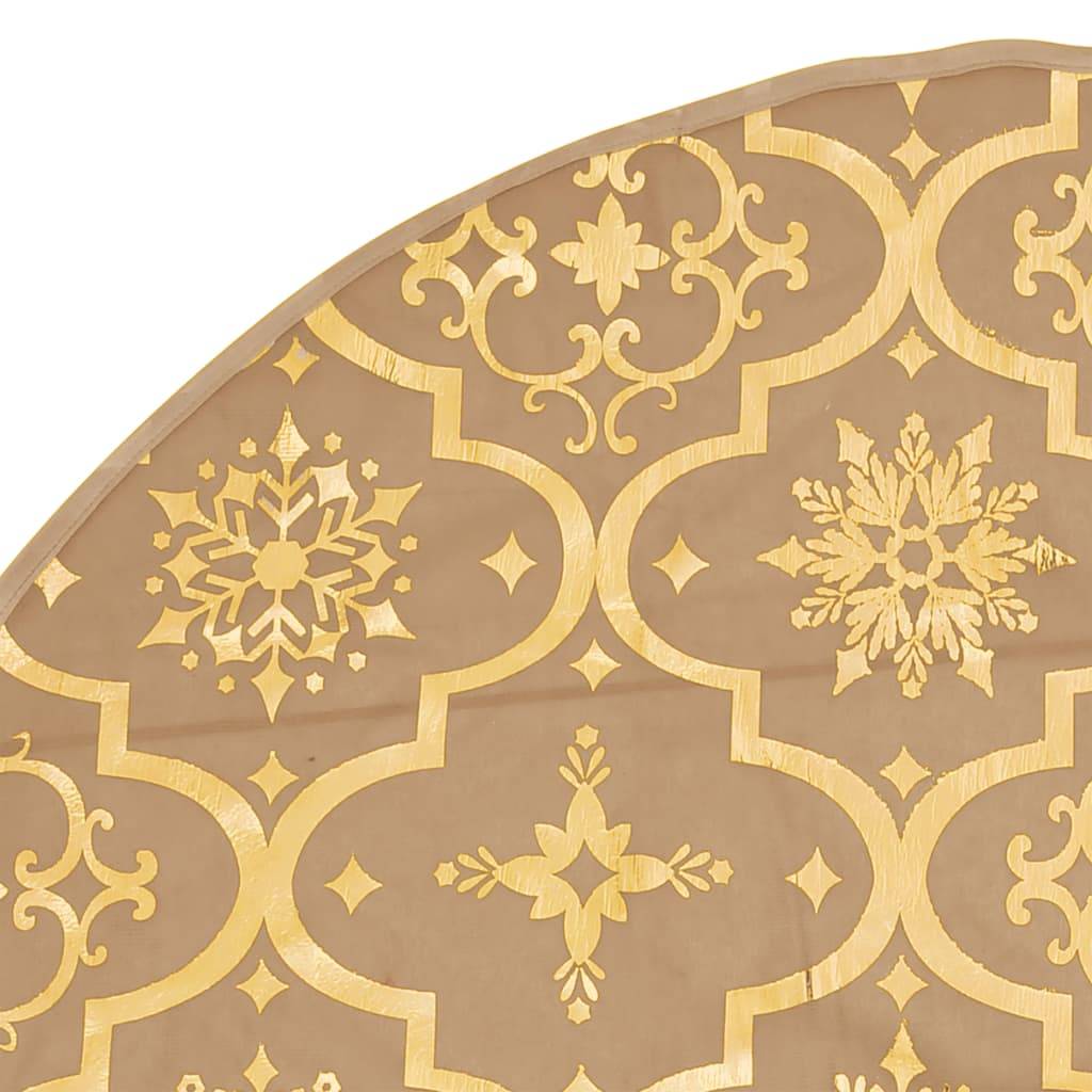 Jupe de sapin de Noël - Robe de sapin - Tapis de sapin de luxe avec chaussette Jaune 90 cm Tissu - Image 6
