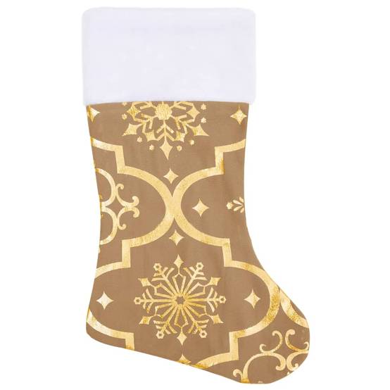 Jupe de sapin de Noël - Robe de sapin - Tapis de sapin de luxe avec chaussette Jaune 90 cm Tissu - Image 4