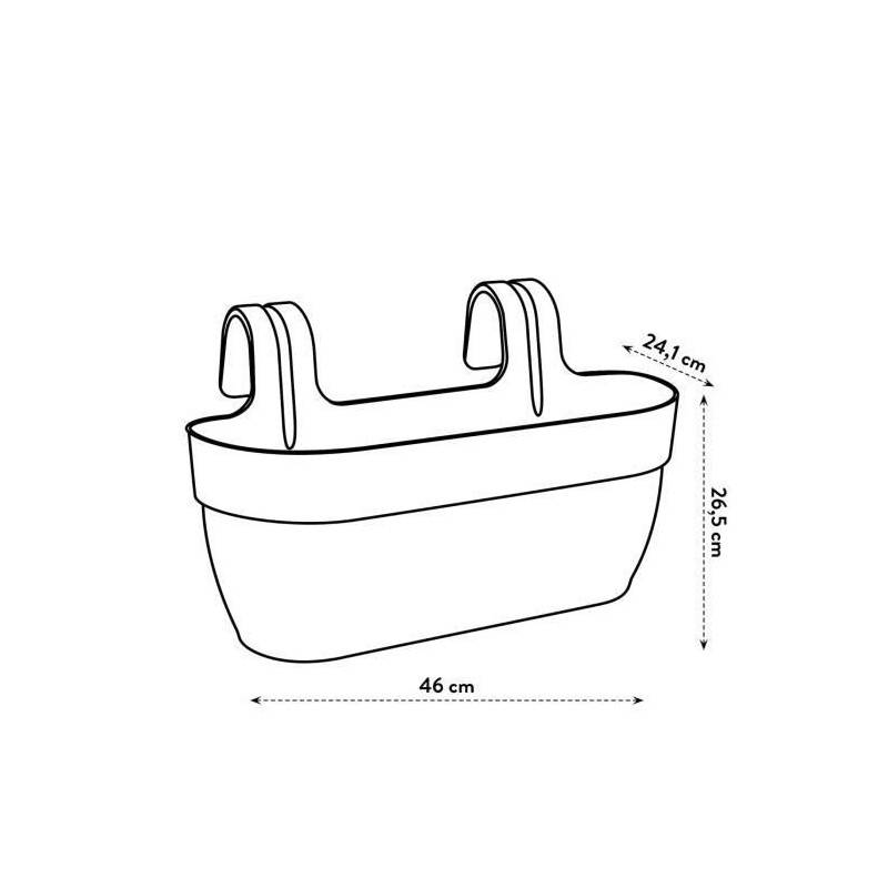 Elho - Elho - Pot De Fleurs -  Vibia Campana Easy Hanger Large - Bleu Vintage - Balcon Exterieur - L 24.1 X W 46 X H 26.5 Cm - Imagen 4