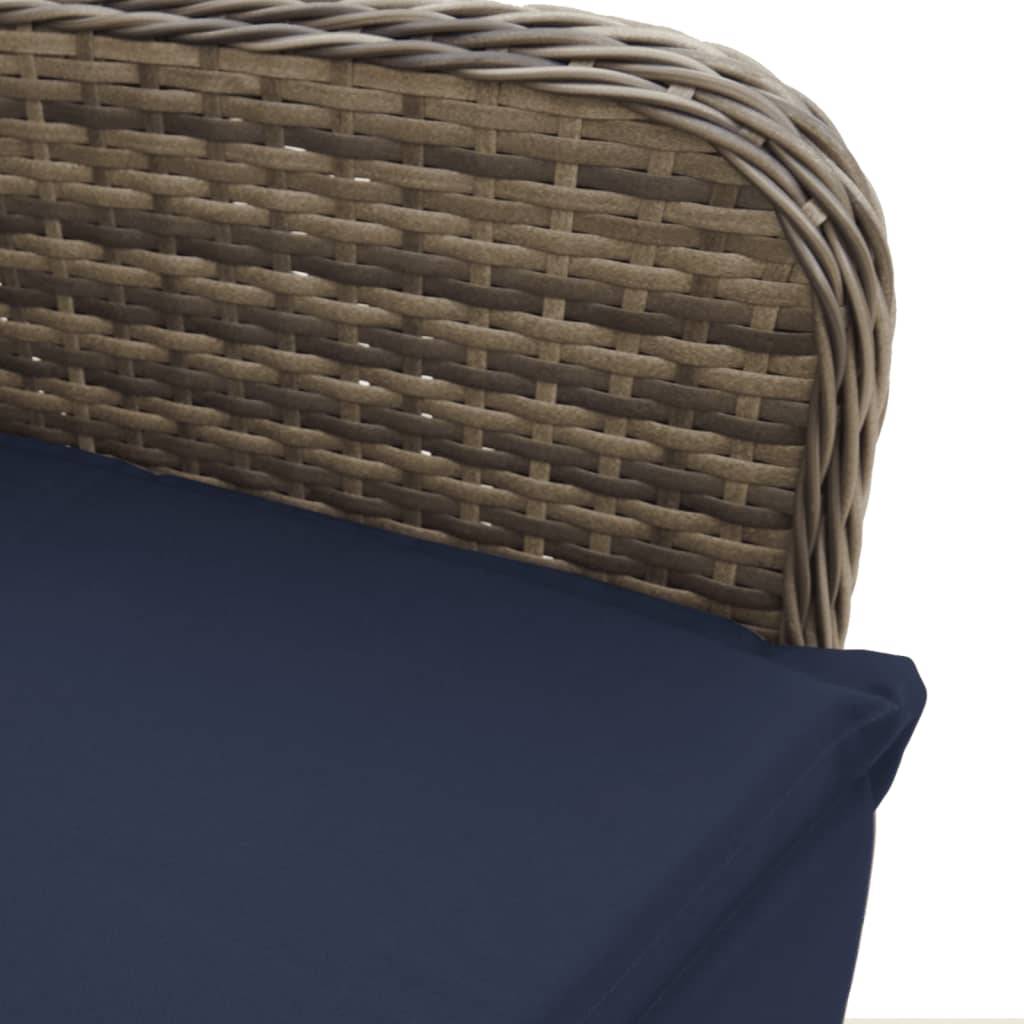 Fauteuil de Jardin Inclinable Résine Tressée avec Repose-pied et Coussin pour Terrasse Gris – ComfortXL Outdoor Living - Image 8