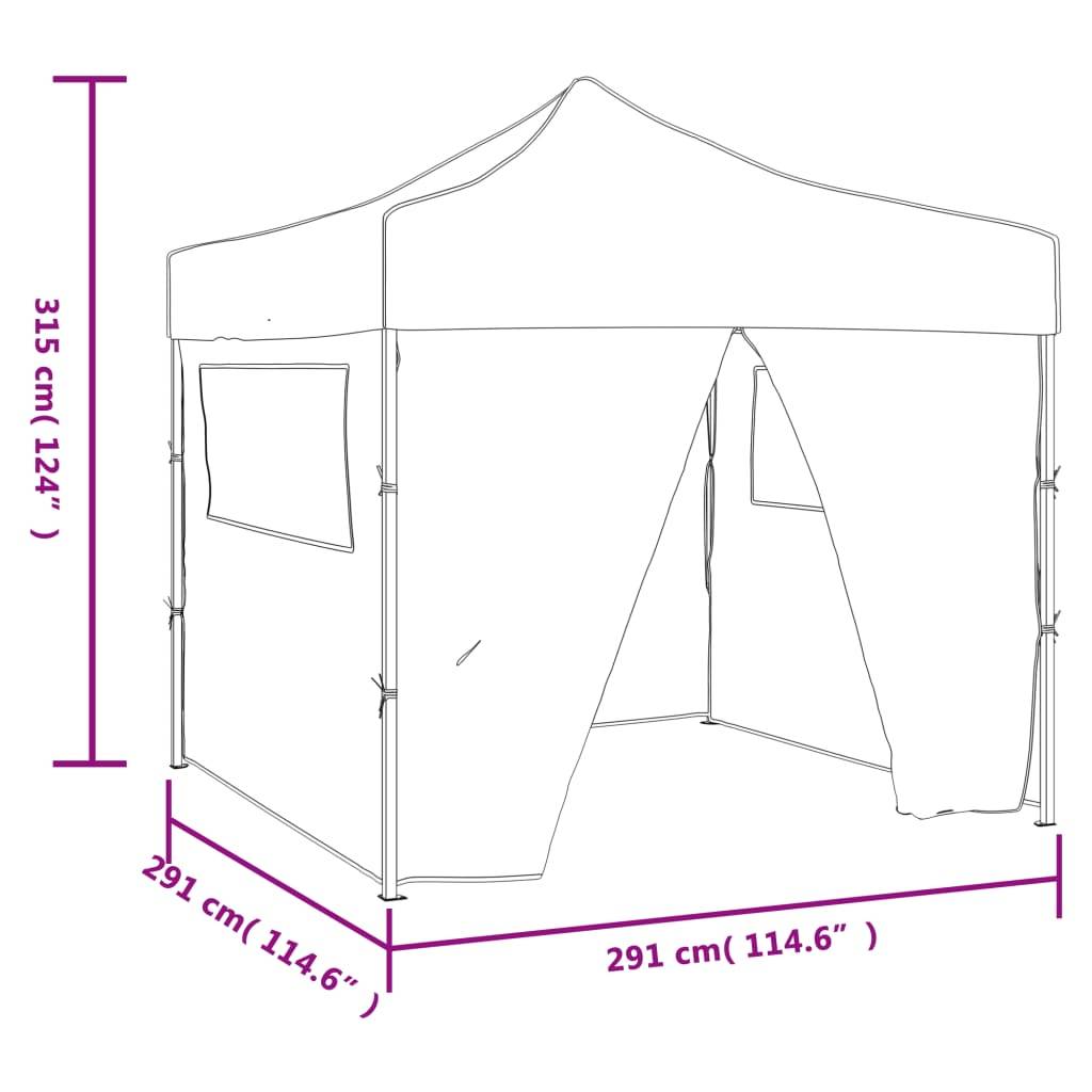 ComfortXL - Tente de réception pliante acier oxford imperméable anti-UV 4 parois 3x3m anthracite - ComfortXL Outdoor Living - Image 10
