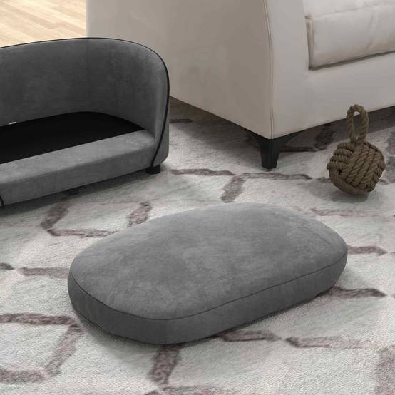 Canapé chien en velours pour petits animaux avec housse lavable 67x43x31cm gris - ComfortXL Outdoor Living - Image 10