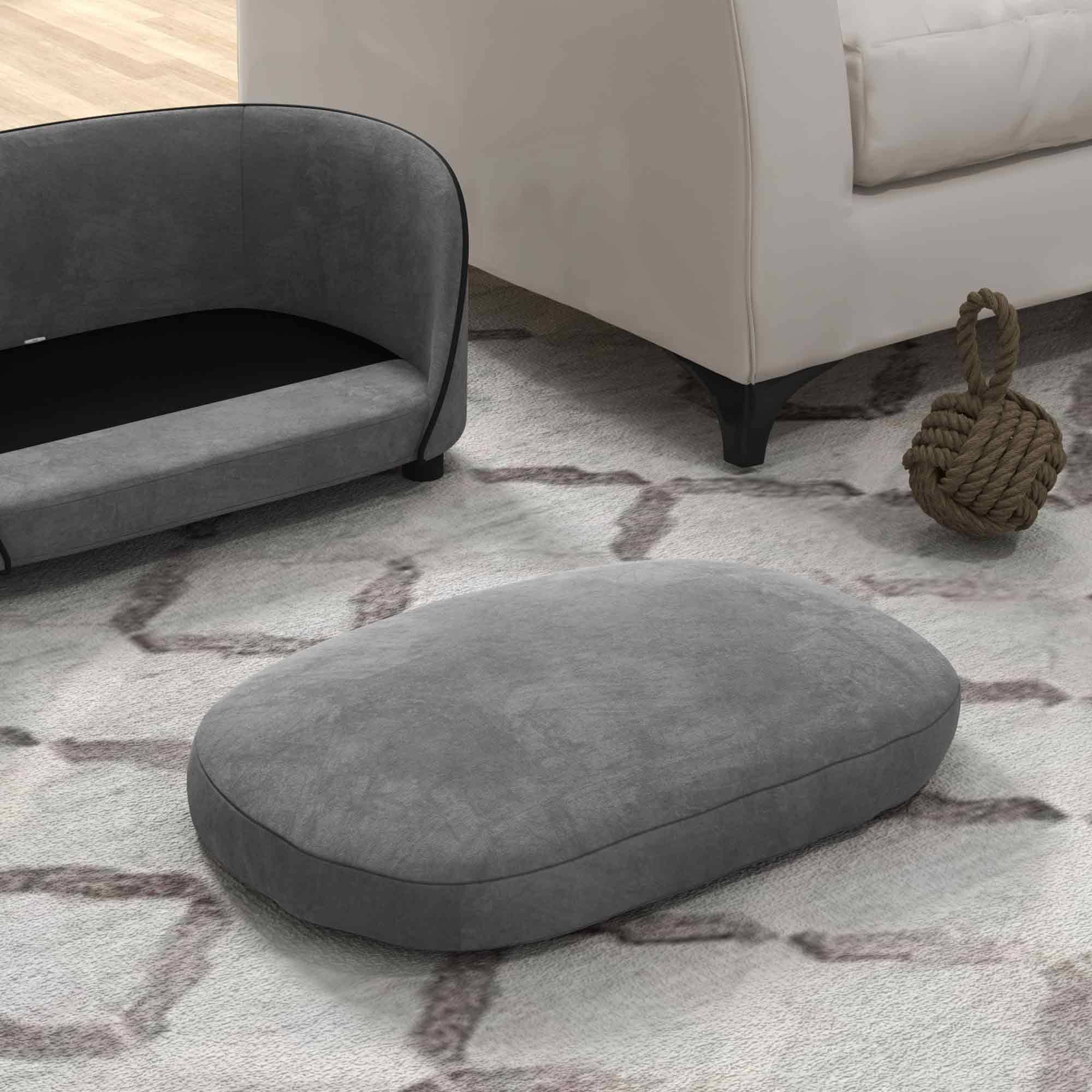 Canapé chien en velours pour petits animaux avec housse lavable 67x43x31cm gris - ComfortXL Outdoor Living - Image 10