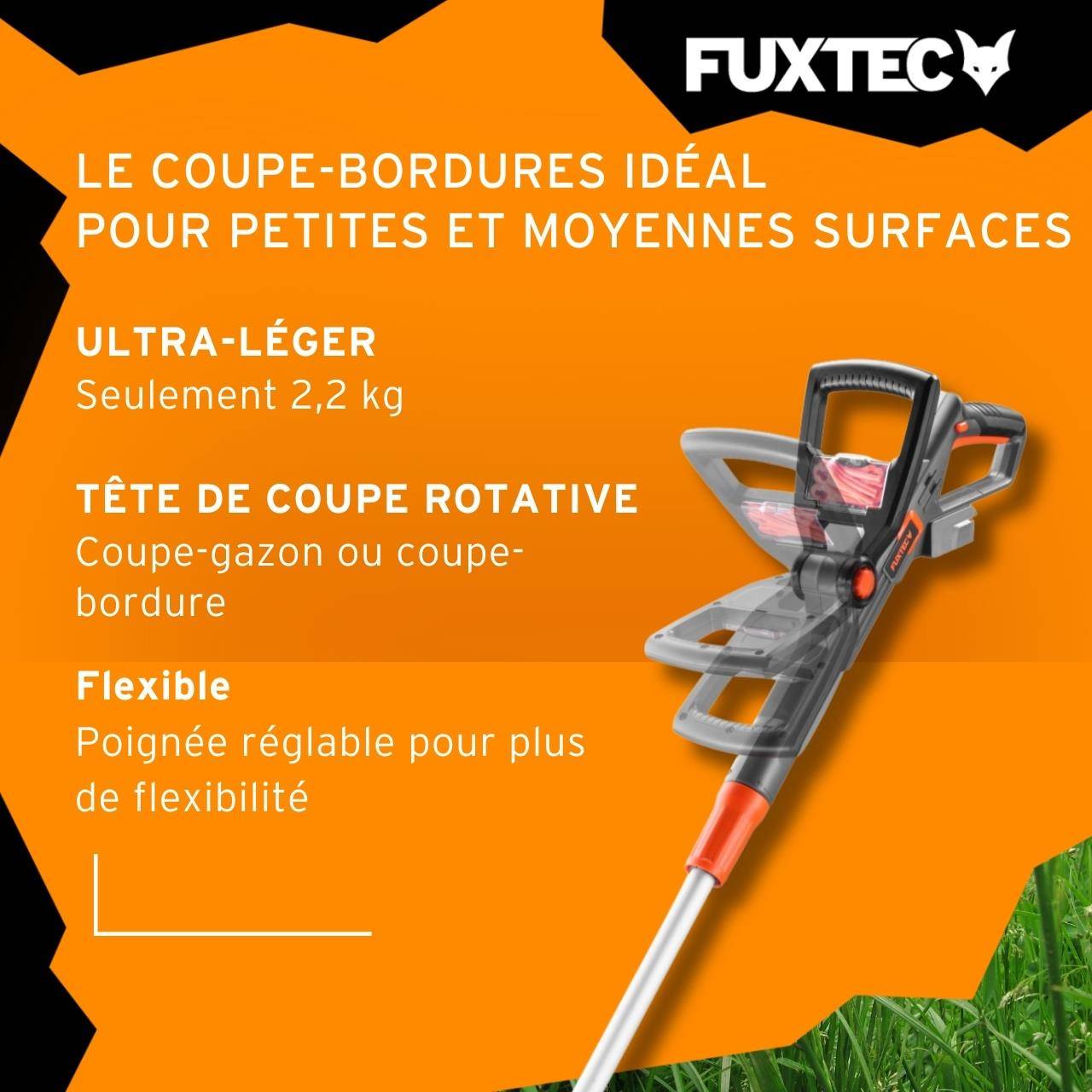 FUXTEC - Coupe bordure batterie - FUXTEC FX-E1RT20 - 20V Set batterie 2Ah et chargeur 2A - Image 5