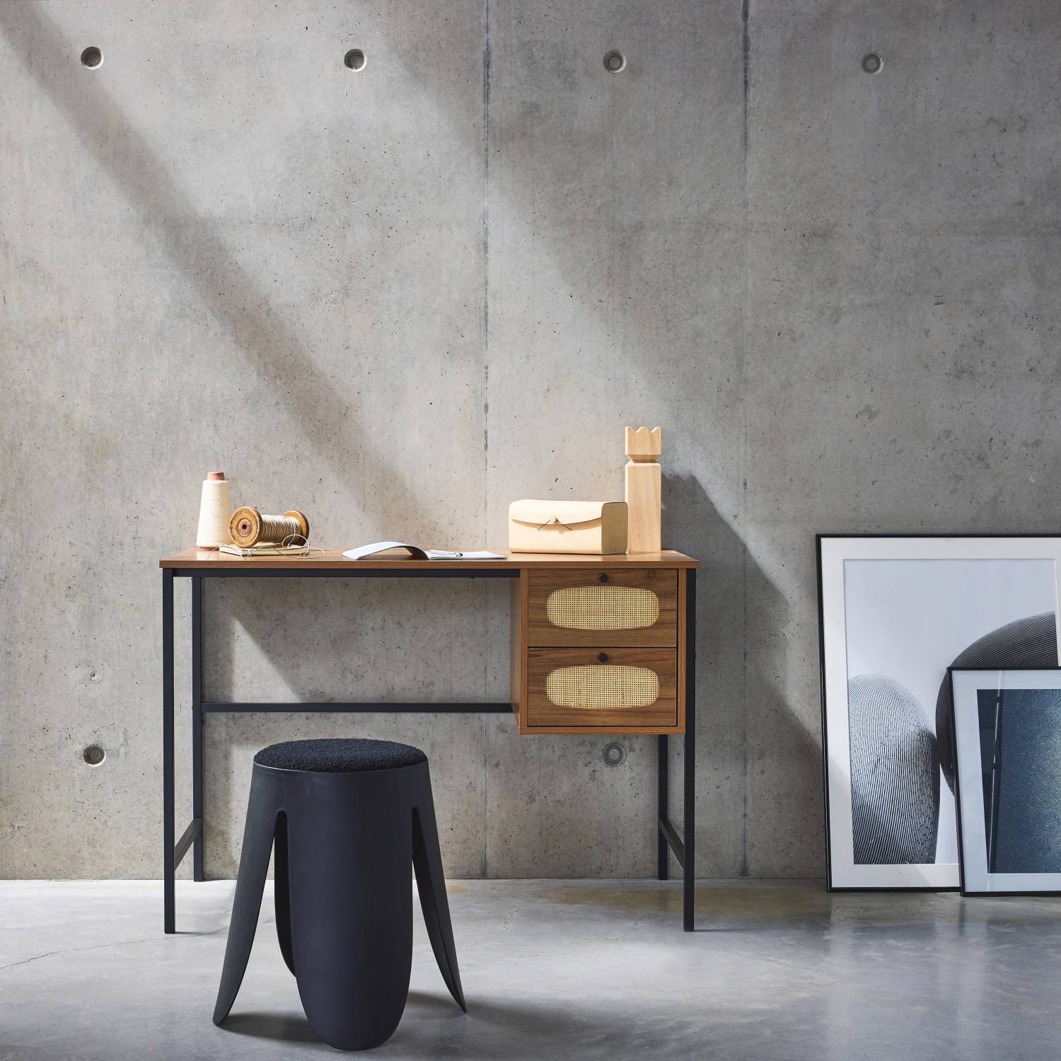 Cabilock Organiseur De Bureau En Bois Rétro Avec Tiroir - Boîte De Rangement Vintage