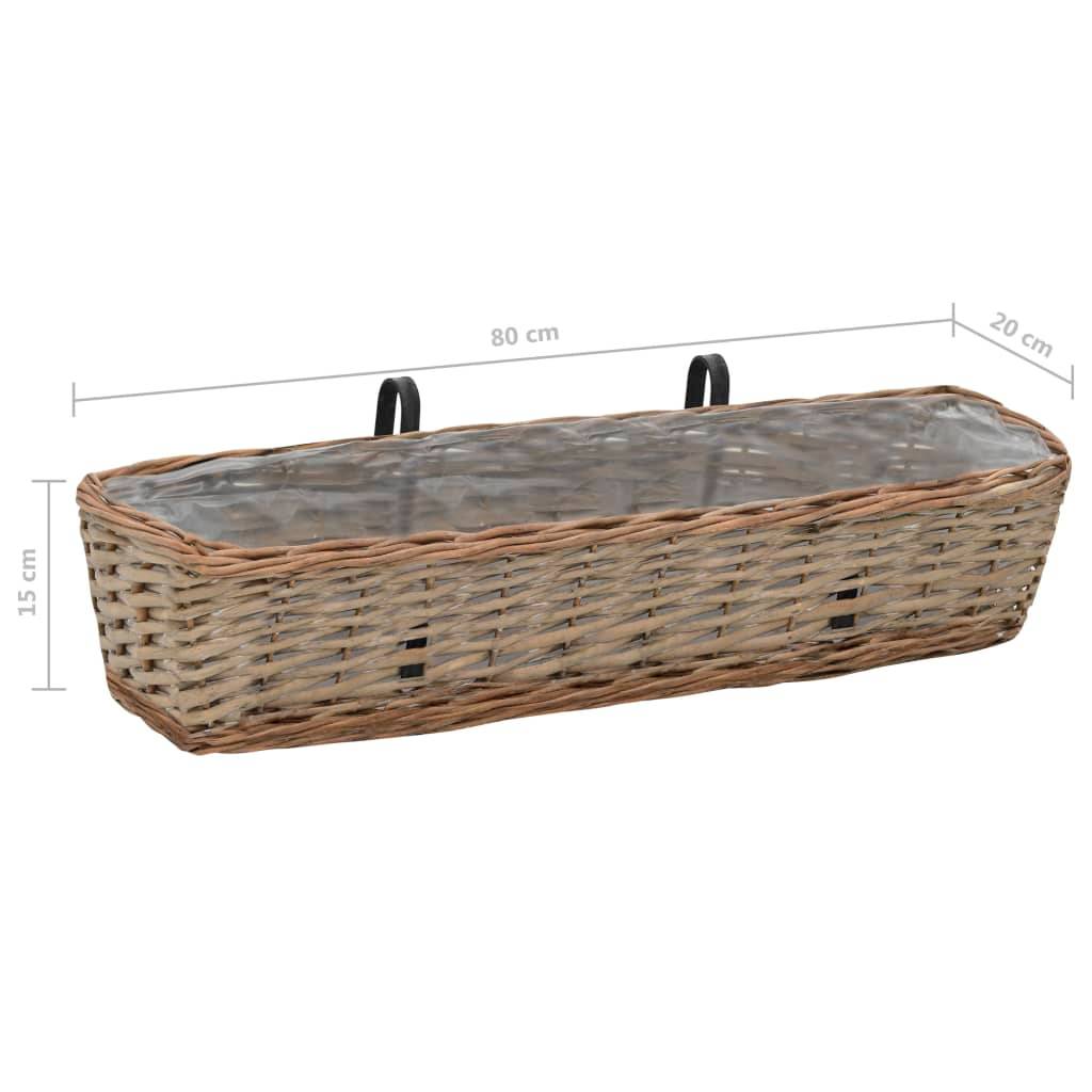 Prolenta Premium - Jardinière osier marron 80 x 20 x 15 cm - Prolenta premium p334.9 - Image 6