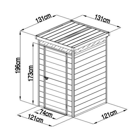 Abri de jardin compact en résine 130x130x196 cm - Image 3