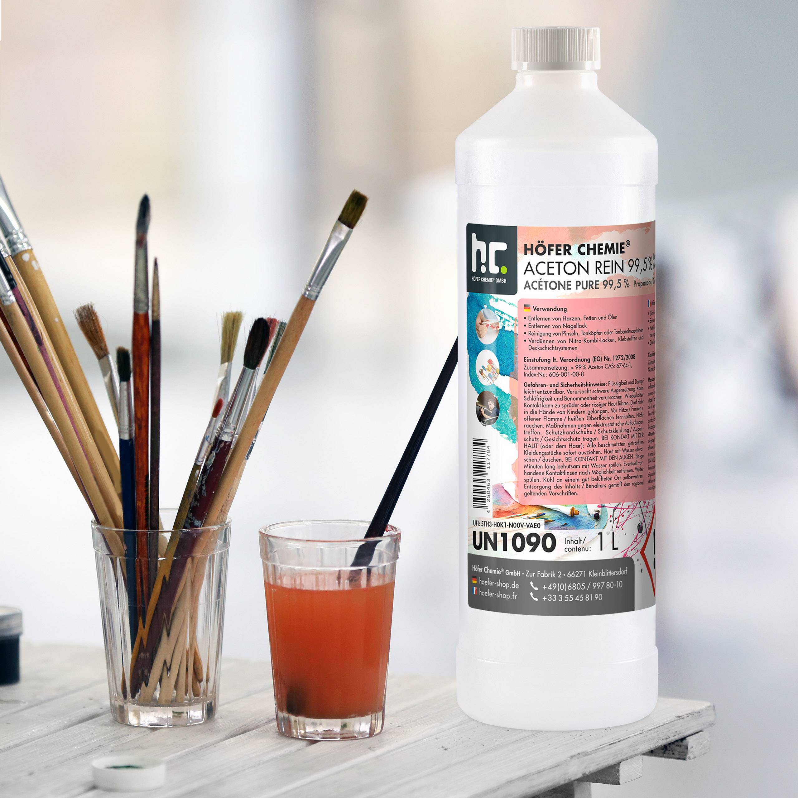 Acétone pur 99,5% Höfer Chemie® en bouteille de 1 L x 15 - Image 5