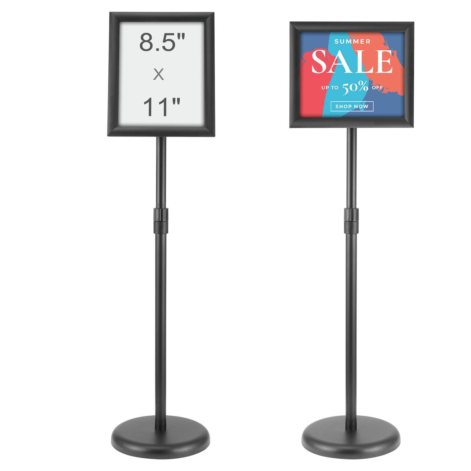 VEVOR Porte-affiche 279x216 mm, rotation 360°, hauteur réglable 820-1250 mm, alu. - Image 1