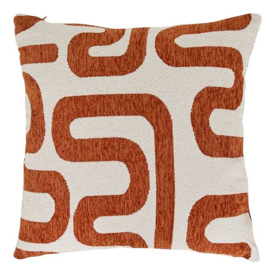 Coussin Déco Chenille "Safina" 40x40cm Ambre - Image 1