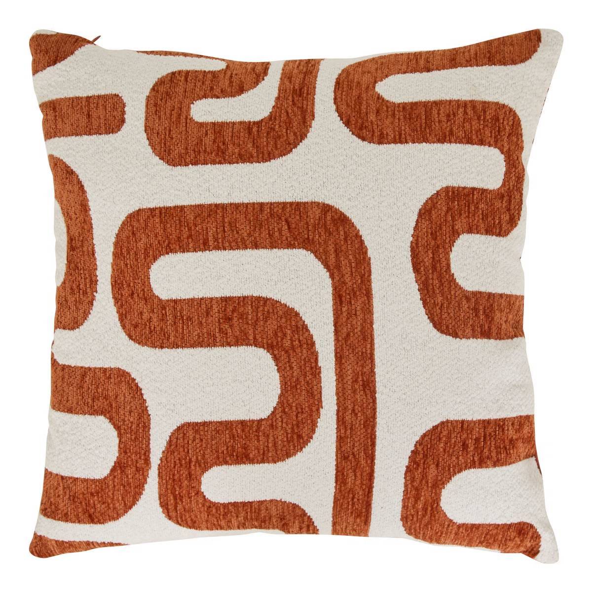 Coussin Déco Chenille "Safina" 40x40cm Ambre