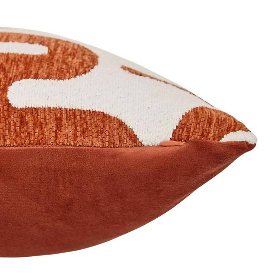 Coussin Déco Chenille "Safina" 40x40cm Ambre - Image 2