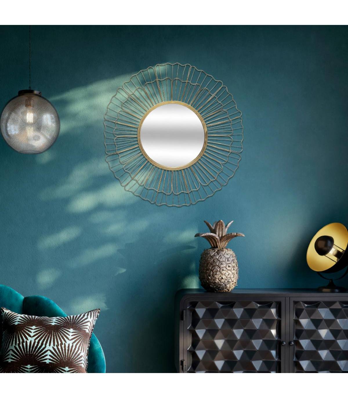 Miroir mural Fleur en Métal doré D 67 cm - Imagen 3