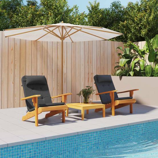 Coussins de chaise Adirondack tissu Oxford noir 126 x 58 x 4.5 cm - PANGIVO - Image 1