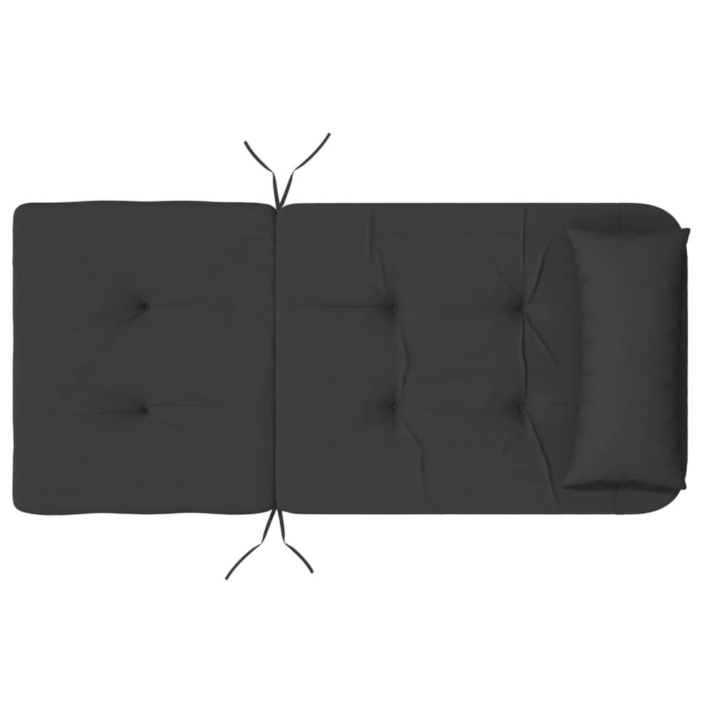 Coussins de chaise Adirondack tissu Oxford noir 126 x 58 x 4.5 cm - PANGIVO - Image 8