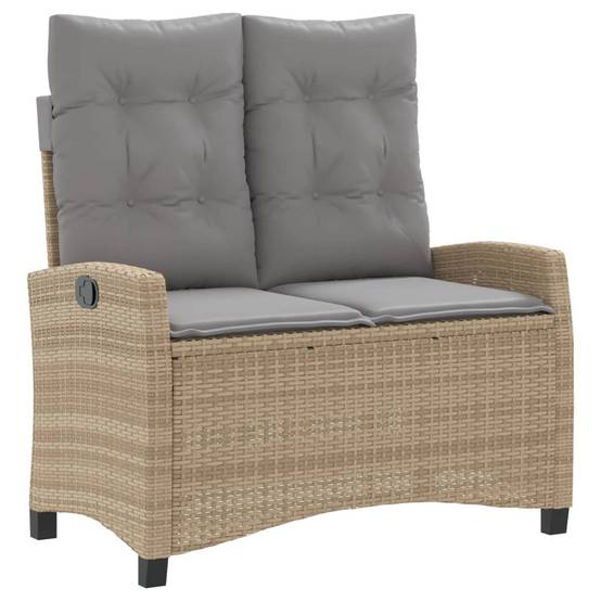 Canapé extérieur ajustable large poly rotin coussins gris clair beige – ComfortXL Outdoor Living - Image 2