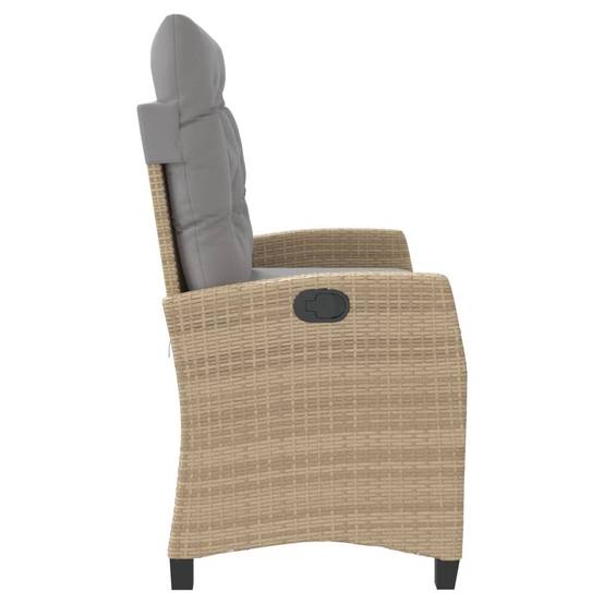 Canapé extérieur ajustable large poly rotin coussins gris clair beige – ComfortXL Outdoor Living - Image 4