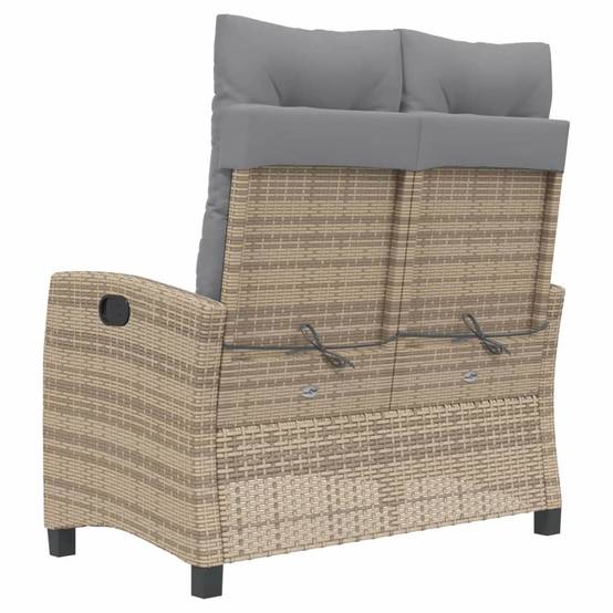 Canapé extérieur ajustable large poly rotin coussins gris clair beige – ComfortXL Outdoor Living - Image 5