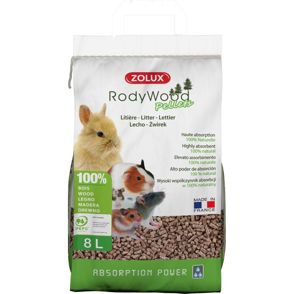 Zolux - zolux - Litière Rodywood pellets pour rongeur 8 L, 5.64 kg - Imagen 2